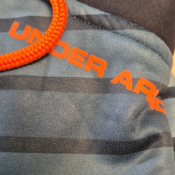 Under Armour 2XL Navy and Orange Fleece Hoodie. - Picture 15 of 15